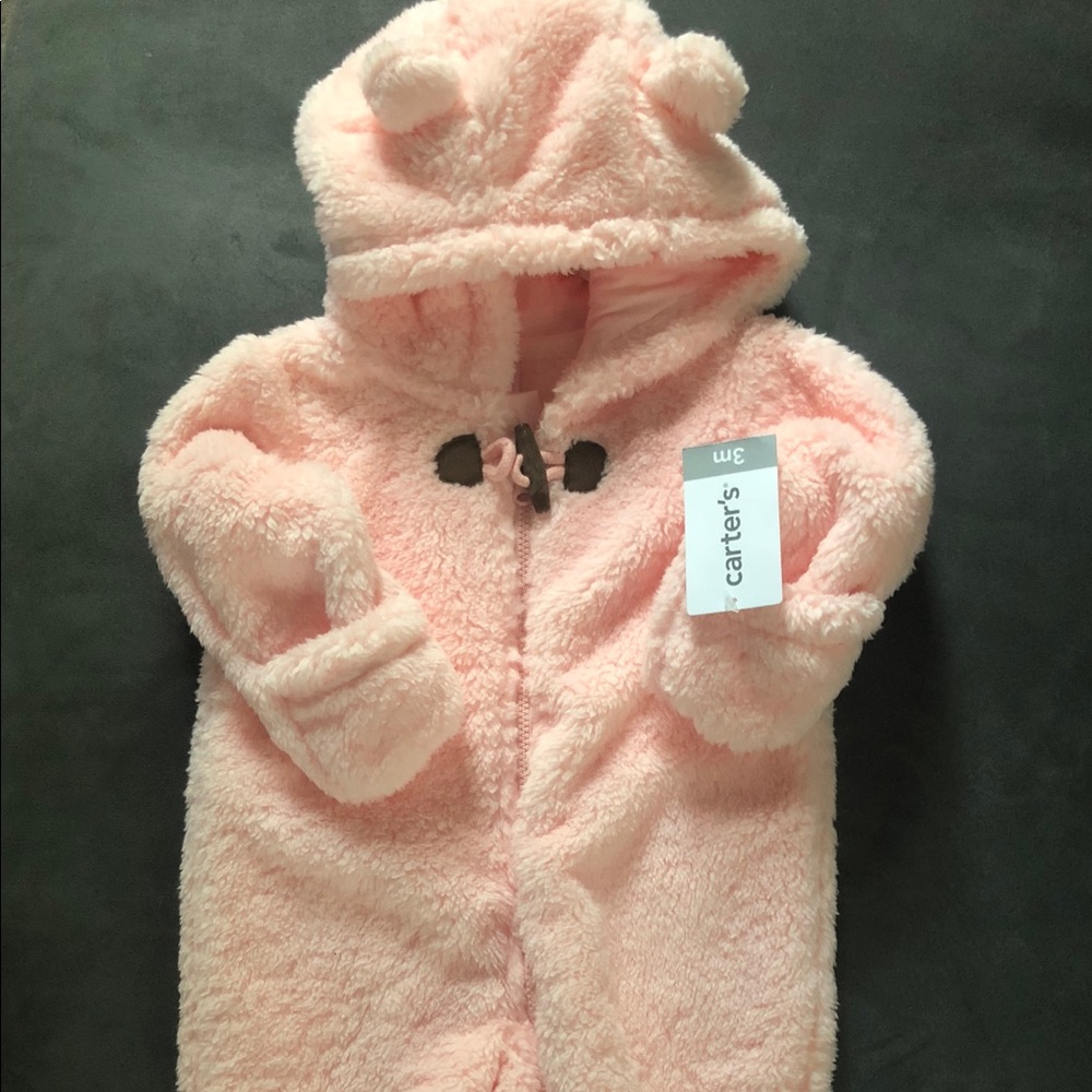 NWT Carter 3 MO (9-12 pds) Sherpa Hooded Bunting